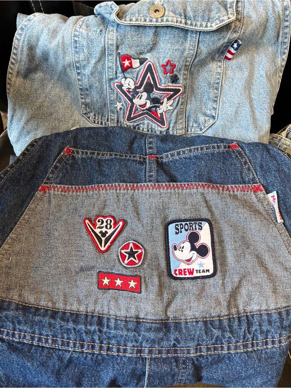 Lot of 2 pairs vintage Y2K era Disney Main Street Disney Plus Shortalls 22W